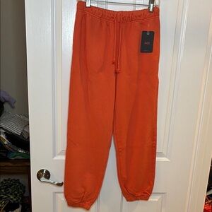 NWT LEVI’s women’s Orange Jogger Sweatpants size small 100% cotton